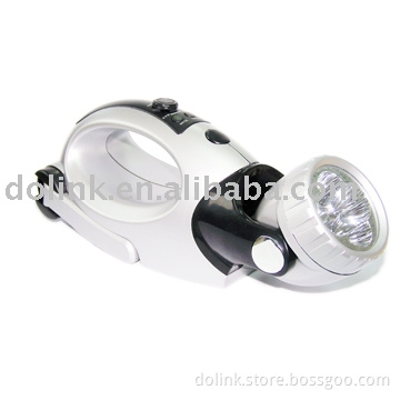 Crank Dynamo LED Flashlight with Radio and Mobile Phone Charger